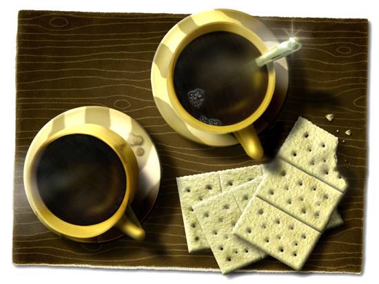 coffee and crackers