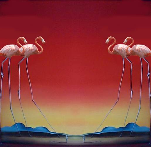 Flamingos meet Dali
