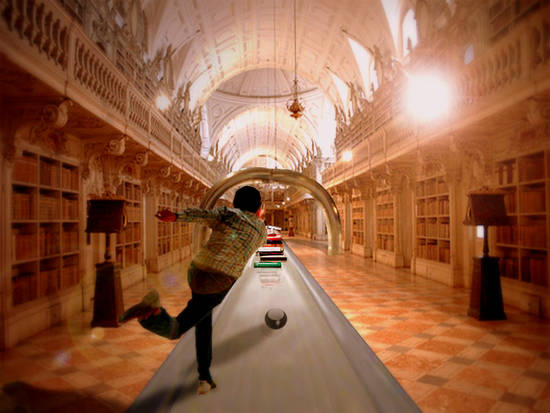 bowling in library!!