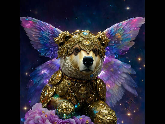 Golden Angelic Bear