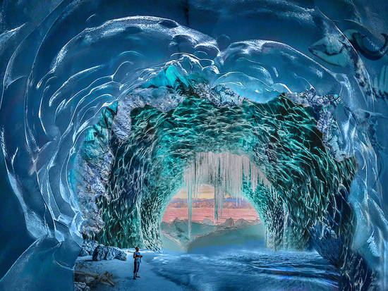 In the ice cave