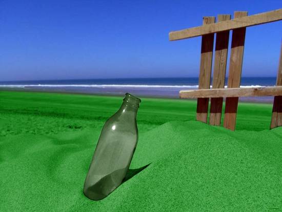 Green Sand, White Bottle
