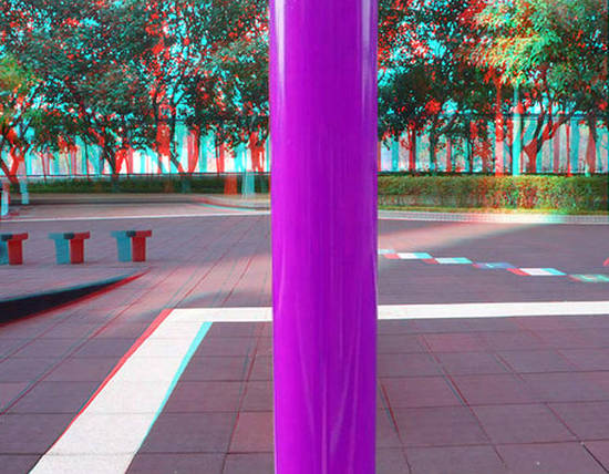 Lone Pole in 3D Anaglyph