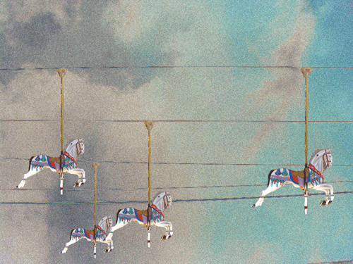 ponies on a wire