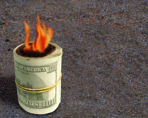 Money to burn GIF