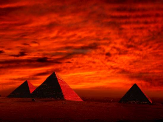 Pyramid sunset
