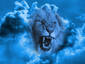 Blue Lion in Blue Sky