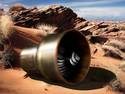 Jet Engine In Desert