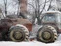 Tractor in snow