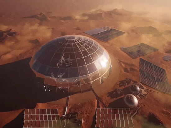 A settlement on Mars