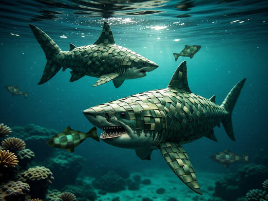 Woven straw fishs
