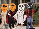 Censored kids in costume