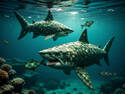 Woven straw fishs
